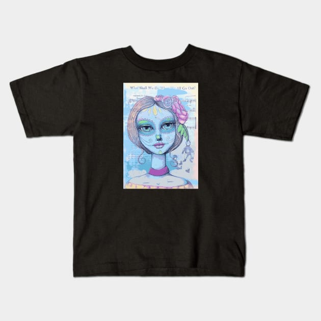 Sugar Skull Girl 2 of 3 Kids T-Shirt by LittleMissTyne